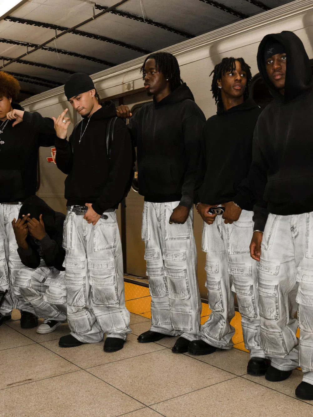 BONED DENIM PANTS
