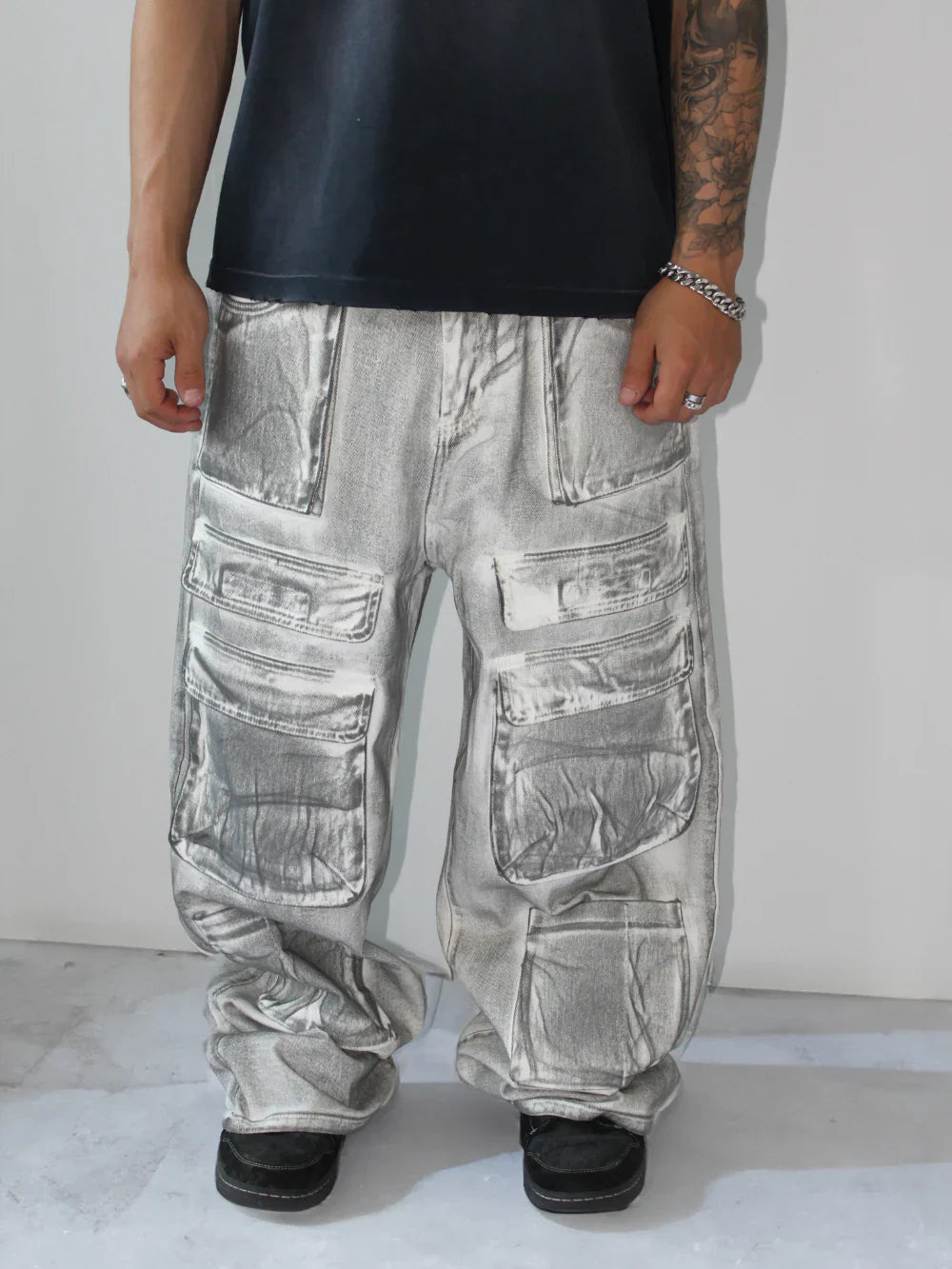 BONED DENIM PANTS