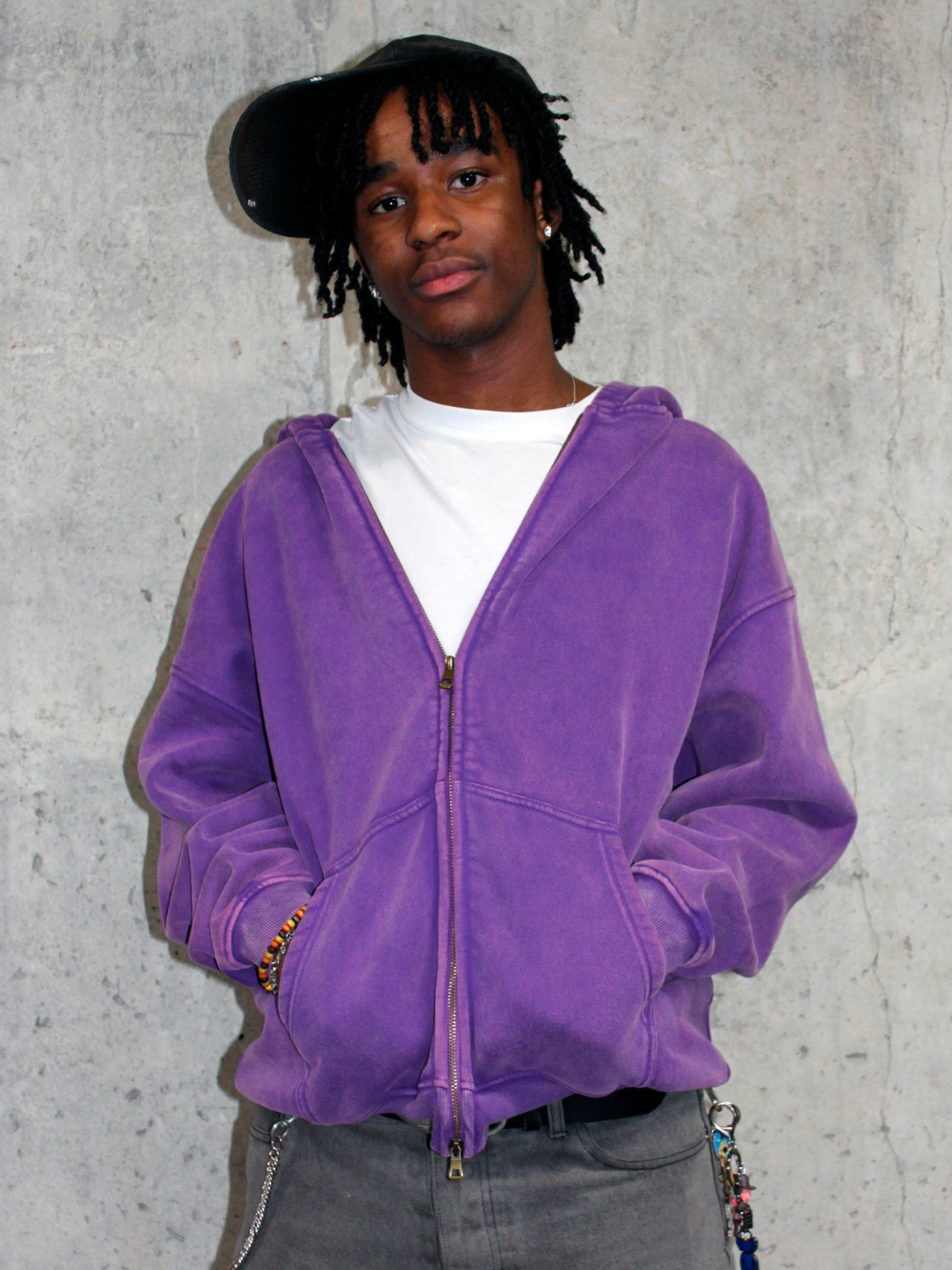 WASHED ZIP-UP