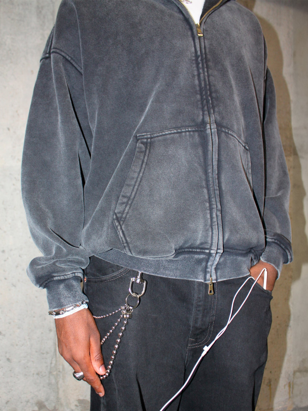 WASHED ZIP-UP