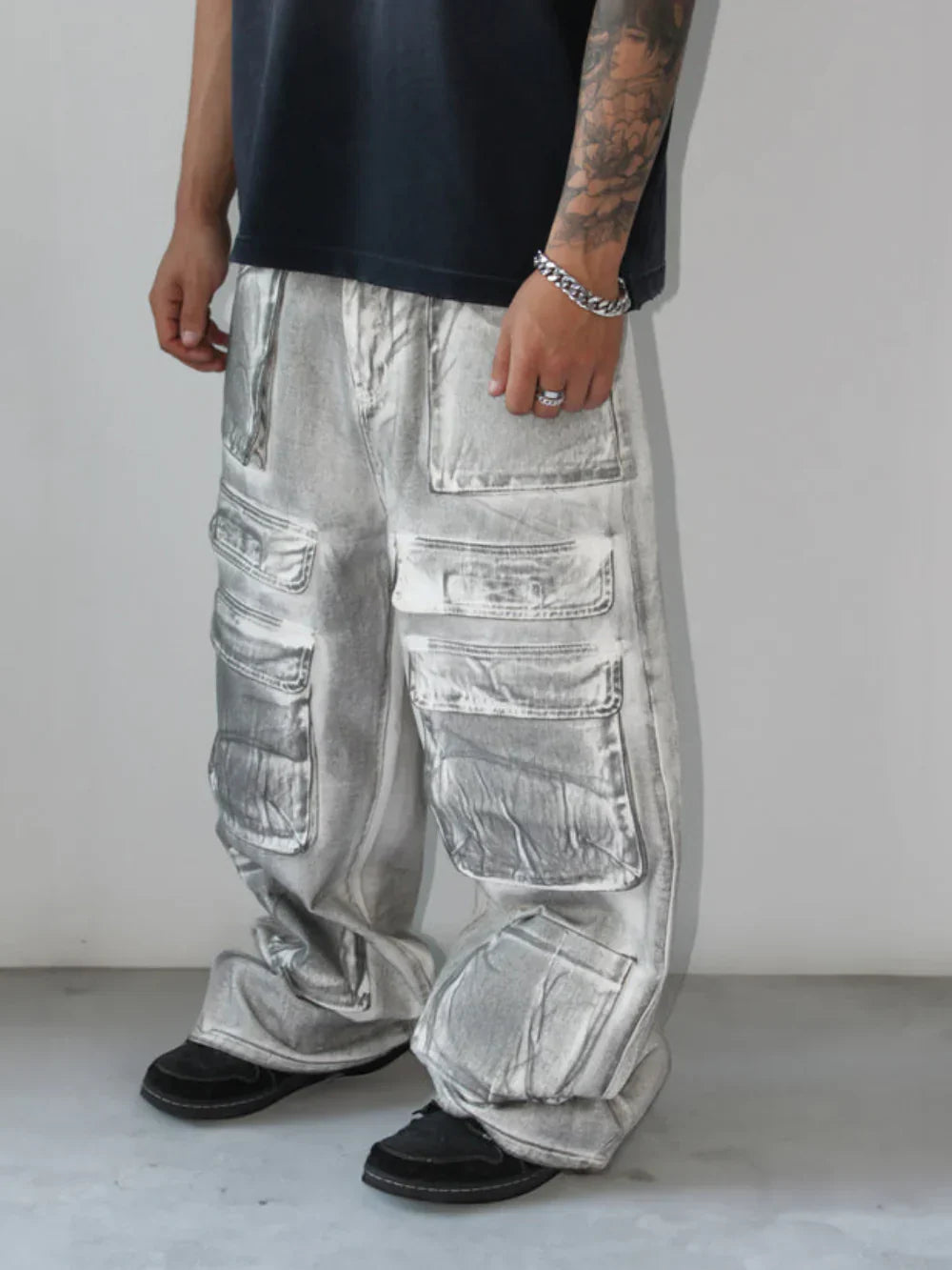 BONED DENIM PANTS